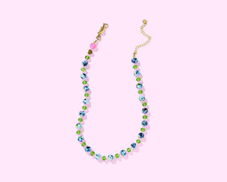 Jill Green & Blue Bead Magnetic Closure Necklace