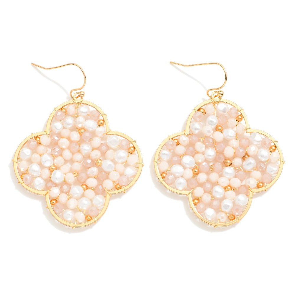 Blush & Pearl Clover Drop Earrings - The Gypsy Belle Boutique