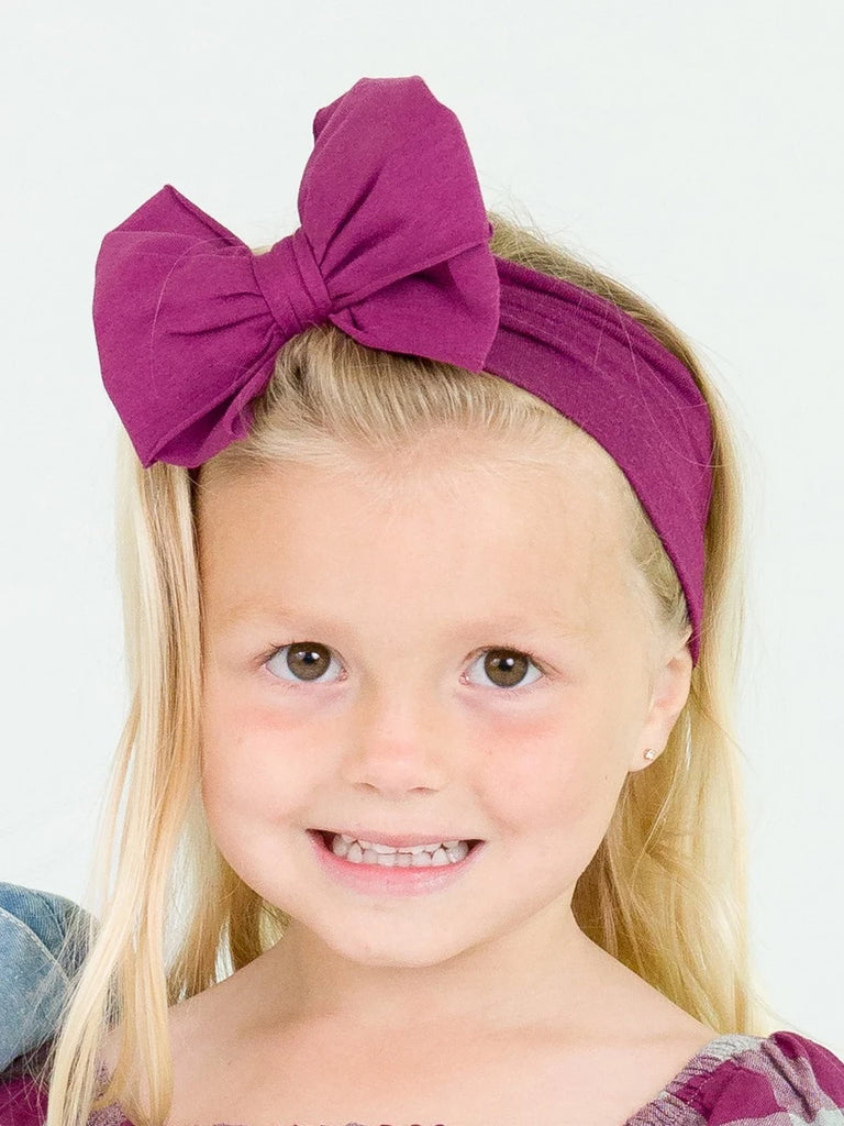 Eggplant Big Bow Headband - The Gypsy Belle Boutique