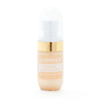 BARE (Seductive Saffron) SHIMMER Body Mist Mixologie - Luxurious scent with a golden shimmer in an elegant glass bottle.