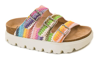 Corkys Three's Company Multicolor Platform Crochet Sandals