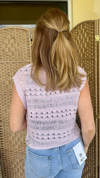 Alternate view of Cabana Lilac Crochet Top
