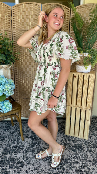 Alternate view of POL Cream Boho Floral Dress
