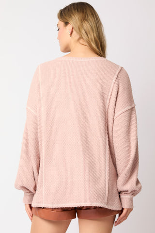Fantastic Fawn Mauve VNeck Pocket Top