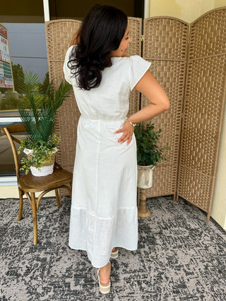 Alternate view of Coastal Classic White Lace Accent Dress
