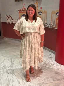 Ivory & Green Floral Flowy Midi Dress - Perfect for Summer Outings by Sew In Love. Elegant, Breezy, and Stylish.