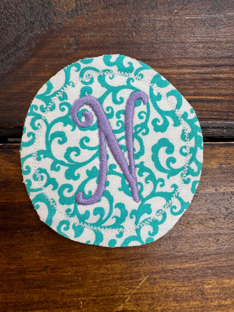 INITIAL THIS Aqua Vine & Lilac Thread Hat Bar Patch - The Gypsy Belle Boutique