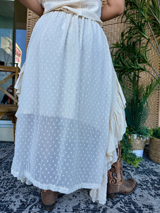 Wagon Wheel Ivory Hi-Lo Skirt