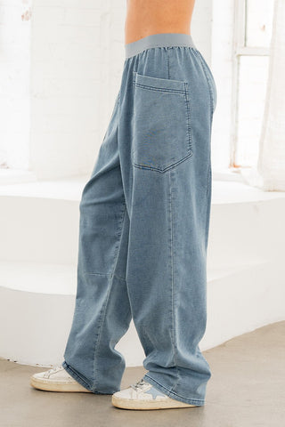 Sew In Love Light Denim Straight Leg Utility Pocket Pant