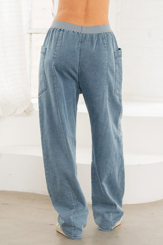 Sew In Love Light Denim Straight Leg Utility Pocket Pant