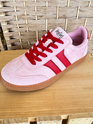 Alternate view of Corkys Heads Up Pink & Red Trainer Sneaker
