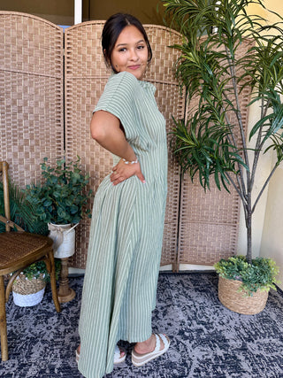 Alternate view of Summer in Sage Button Front Dress
