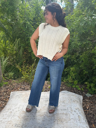 Heyson Cable Knit Sweater Top w/ Side Ties (2 COLORS)