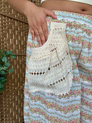 Alternate view of POL Aqua & Peach Spring Floral Pants
