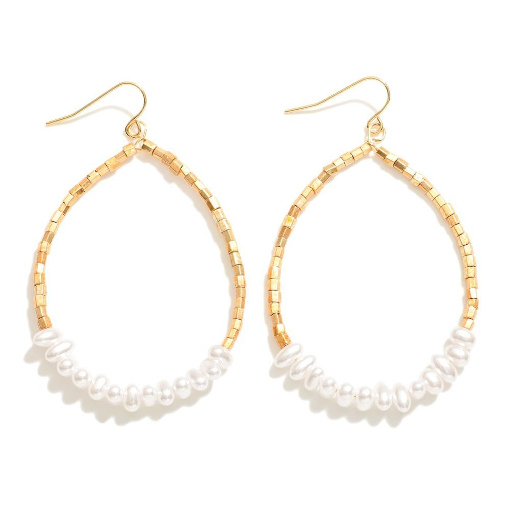 Pearl Beaded Teardrop Earrings - The Gypsy Belle Boutique