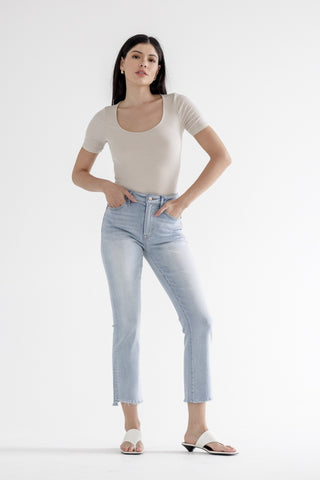 MICA T3217 Jean Super Soft Light Wash High Rise Nondistressed