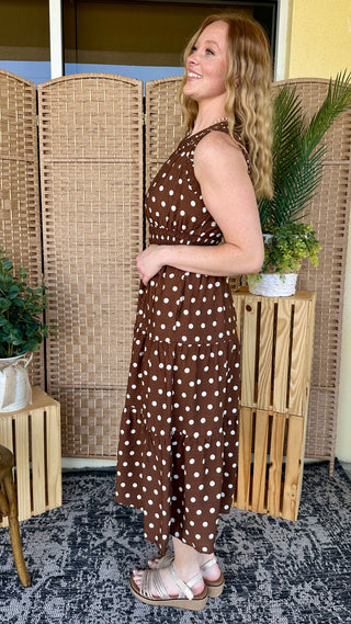 Alternate view of Pretty Woman Dot Sleeveless Midi Dress
