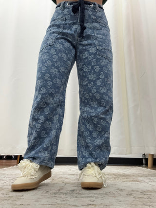 Floral Print Denim Gypsy Fit Jeans