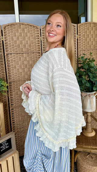 Alternate view of Gypsy Flair Cream Lace Dolman Top
