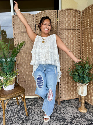 Alternate view of Easel Freedom Factory Distressed Jeans

