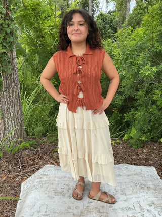 Listicle Smocked Ruffle Tiered Maxi Skirt or Midi Dress (3 COLORS)