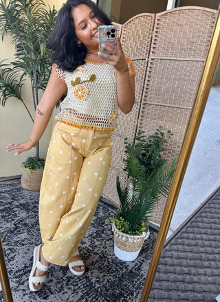 Alternate view of Citrus Twist Open Crochet Top
