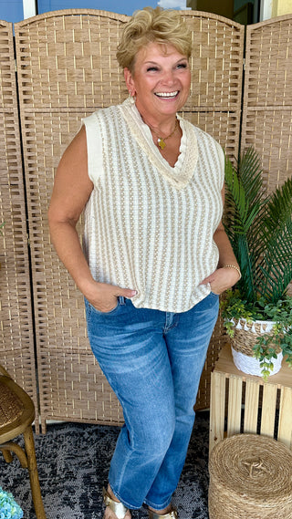 Alternate view of POL Pack Your Bags Natural Stripe Top
