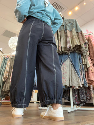 Black Boho Jogger Pants