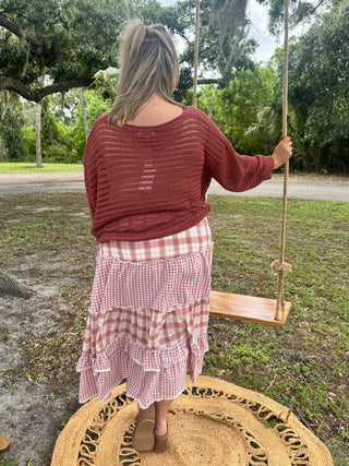 Orchard Stroll TERRACOTTA Slouchy Sweater Top

