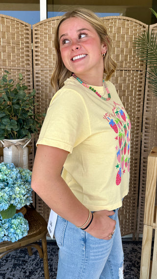 Alternate view of You Are Just The Sweetest Strawberry Crop Tee
