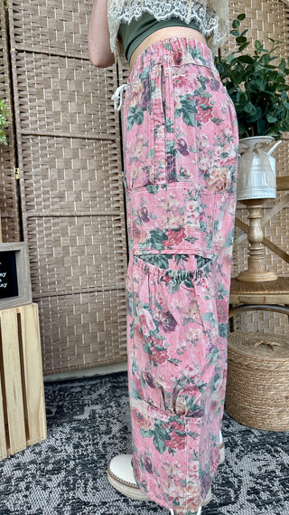 Alternate view of Pink Moon Bloom Floral Wideleg Jogger Pants

