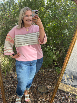 Cotton Candy Pink Stripe Top