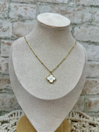 Lauren Kenzie Cleo Opalescent Clover Necklace