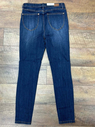 FINAL SALE Judy Blue 88539 high waist pull-on skinny jeans in dark wash, stylish and comfortable for any occasion.