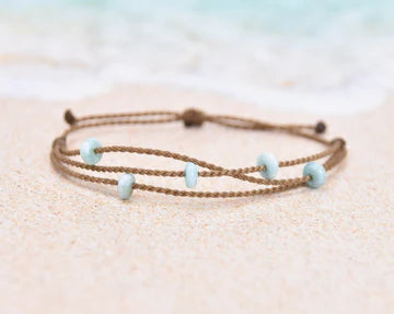 Tula Blue Aqua Larimar Riptide Adjustable Bracelet - The Gypsy Belle Boutique