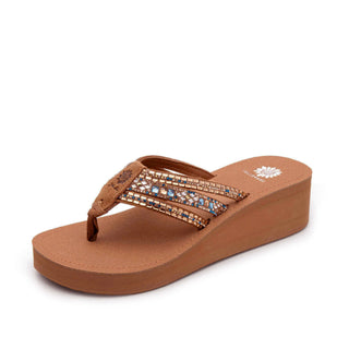 Yellowbox Tania Brown & Turquoise Wedge Sandal