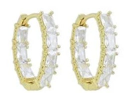 Lauren Kenzie Gold Ice Crystal Huggie Hoop Earrings