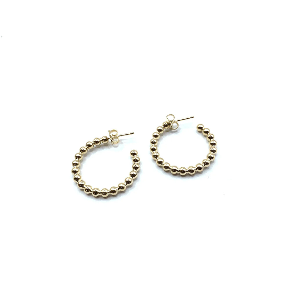 18mm Beaded 14k Gold Filled Hoop Earrings - The Gypsy Belle Boutique