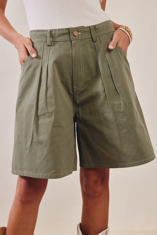 Olive Coastal Bermuda Shorts