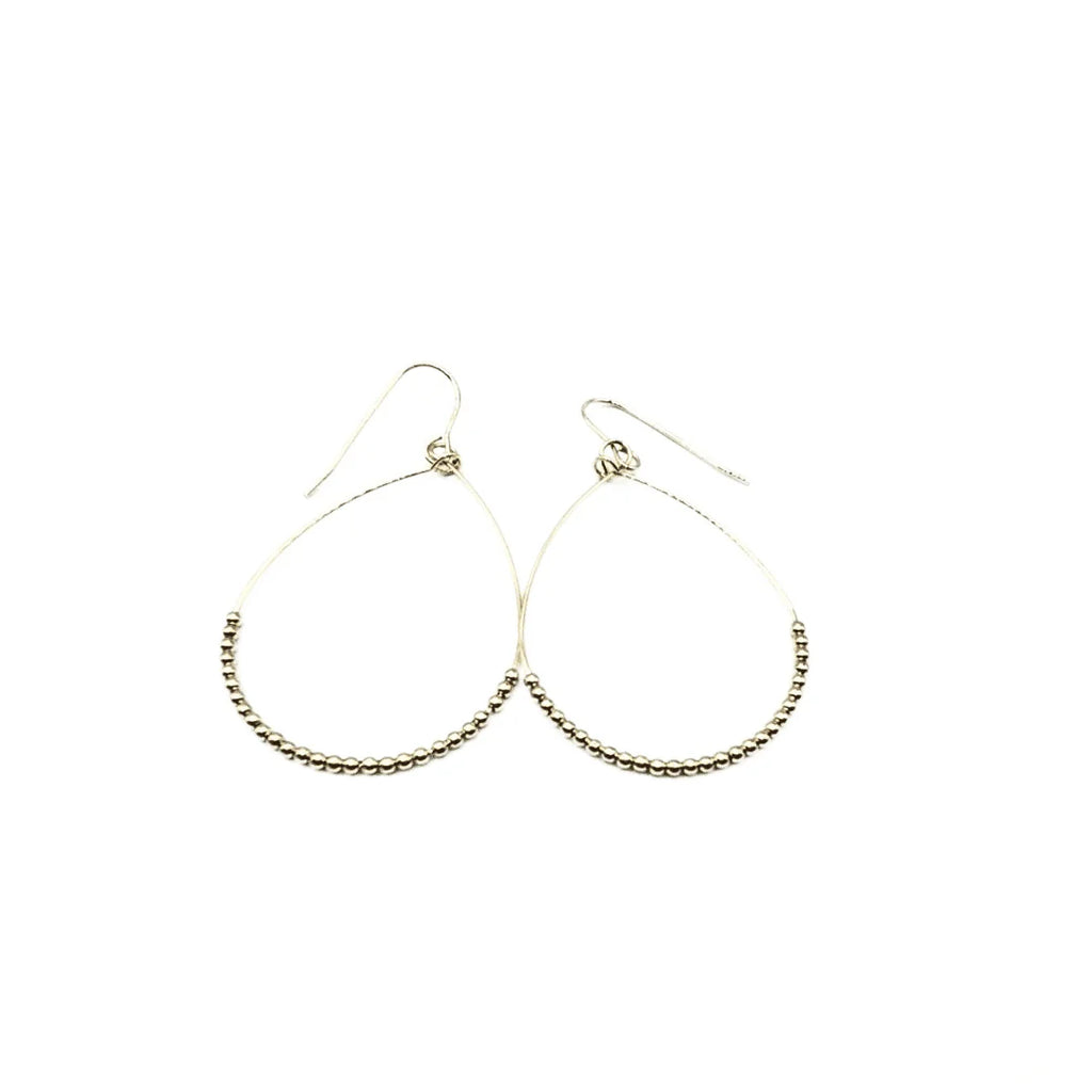 Erin Gray 14K Gold Filled Bead Teardrop Hoop Earrings - The Gypsy Belle Boutique