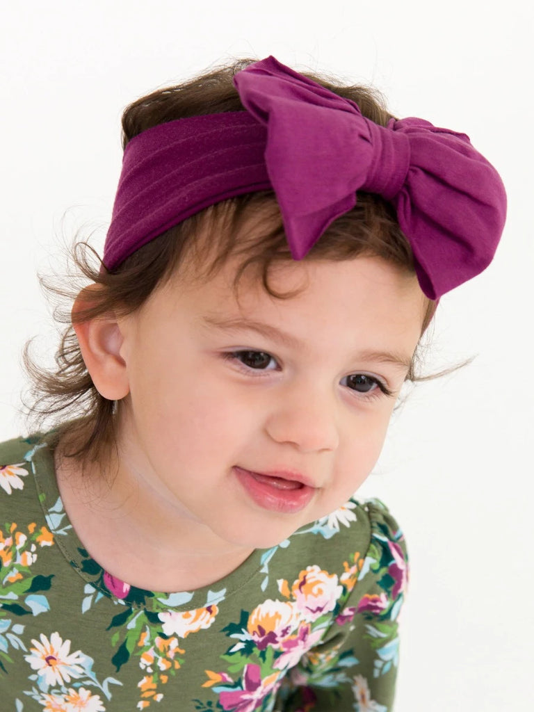 Eggplant Big Bow Headband - The Gypsy Belle Boutique