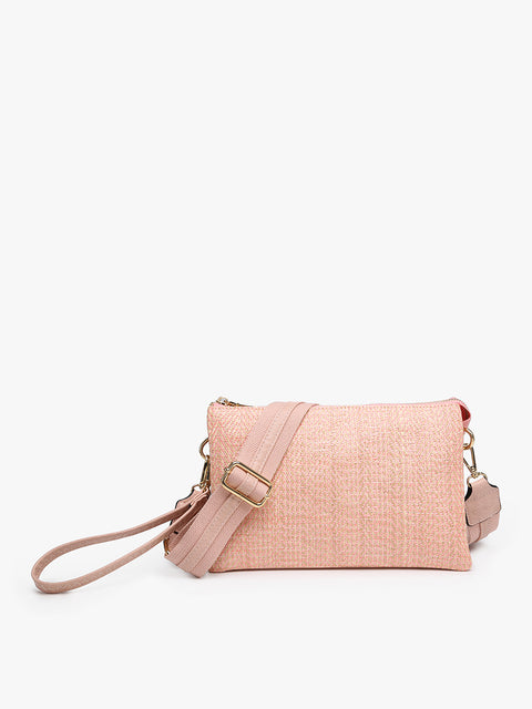 IZZY PINK Crossbody Woven Diagonal Organizer Purse - The Gypsy Belle Boutique