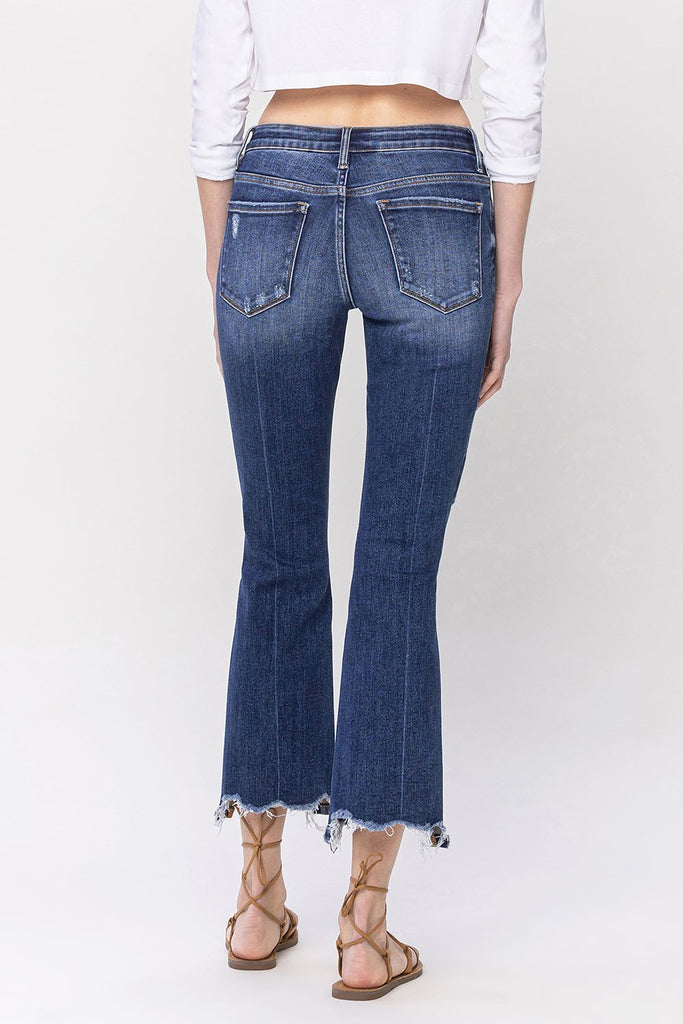 FINAL SALE Lovervet - LV1163 MidRise Cropped Kick Flare Jeans - The Gypsy Belle Boutique