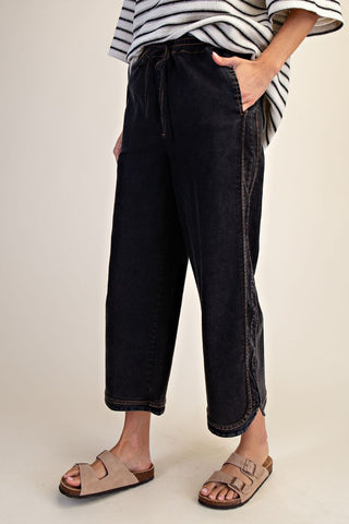 Easel Black Denim Everyday Pants