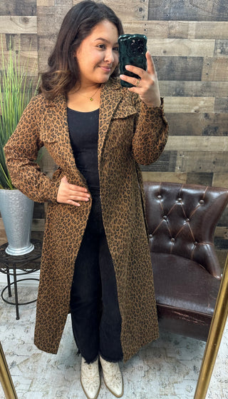Leopard Print Trench Coat