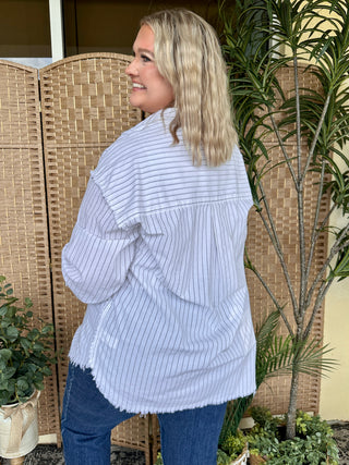 Alternate view of Drove All Night Pinstripe Boho Oxford
