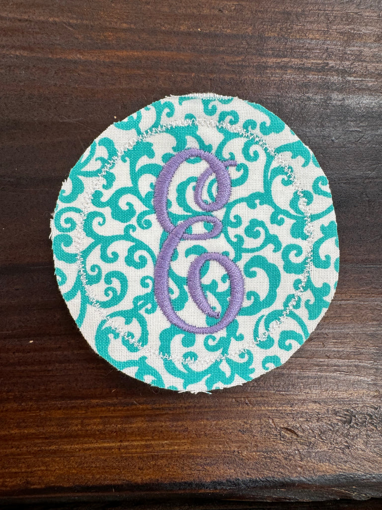 INITIAL THIS Aqua Vine & Lilac Thread Hat Bar Patch - The Gypsy Belle Boutique