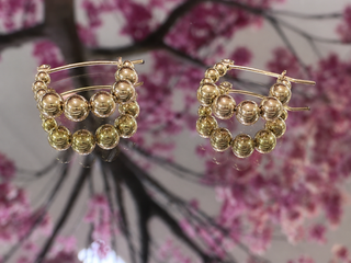 Alternate view of Lauren Kenzie Bubble Gold Bead Hoop Earrings
