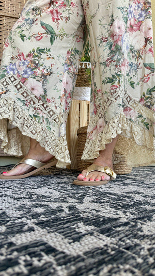 Alternate view of Dandelion Floral & Lace Wide Leg Pants
