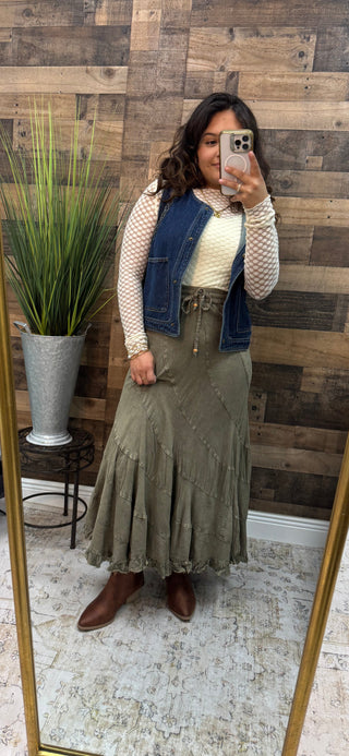 Young Threads Gravel Maxi Skirt